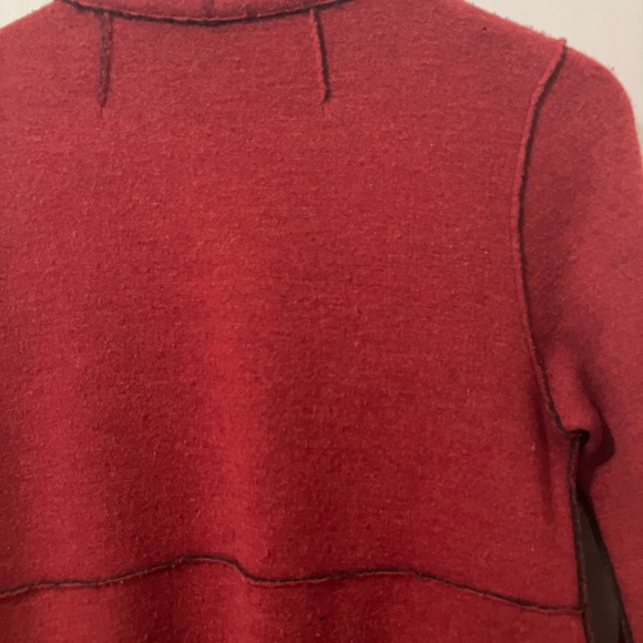 Eileen Fisher Red Coat Cardigan Sweater Duster - Picture 5 of 6